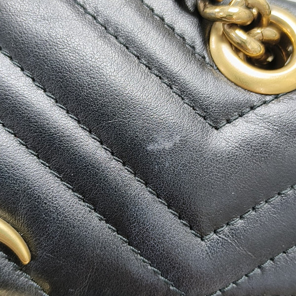 GG Marmont Small Quilted Calfskin Black