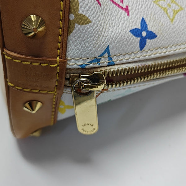 LV × TM Alma Pequeño Lona Monogram Revestida Blanca