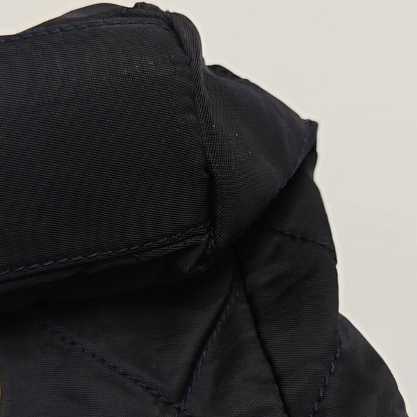 Quilted Nylon Shoulder Bag Blue