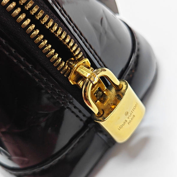 ALMA BB Monogram Patent Leather Brown
