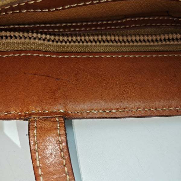 Coated Canvas Tote Bag Brown
