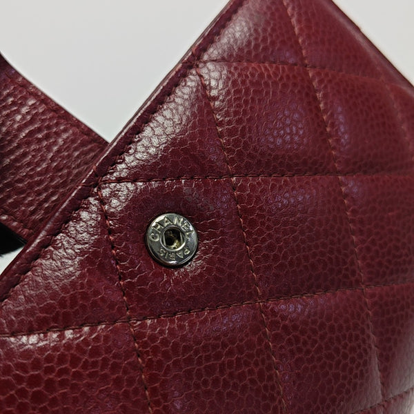Quilted Grained Calfskin Wallet Red