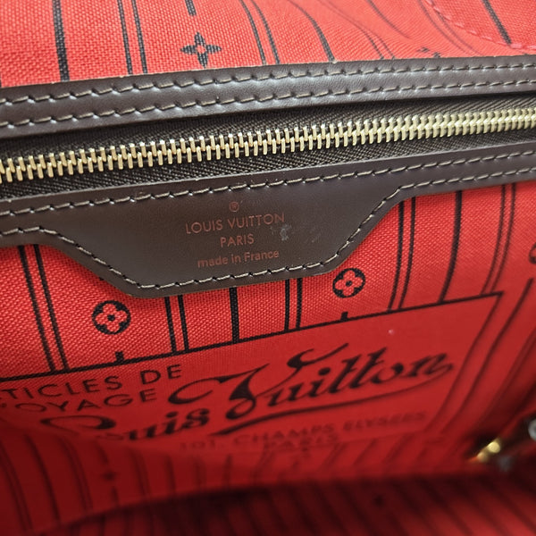 NEVERFULL GM Damier Ebene Coated Canvas Brown