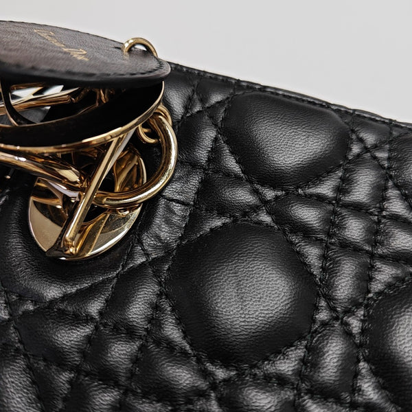 Lady Dior Small Cannage Lambskin Black