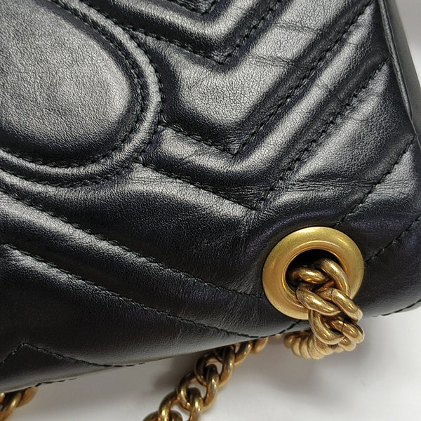GG Marmont Small Quilted Calfskin Black