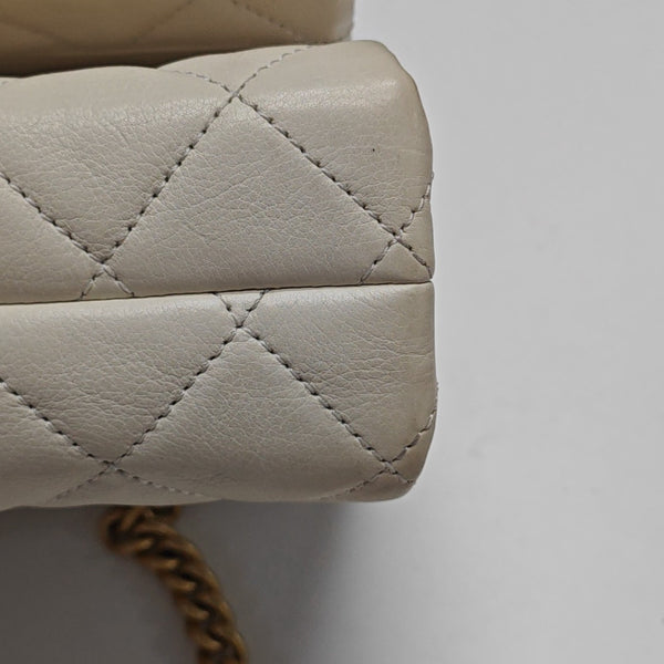 Quilted Calfskin Shoulder Bag White