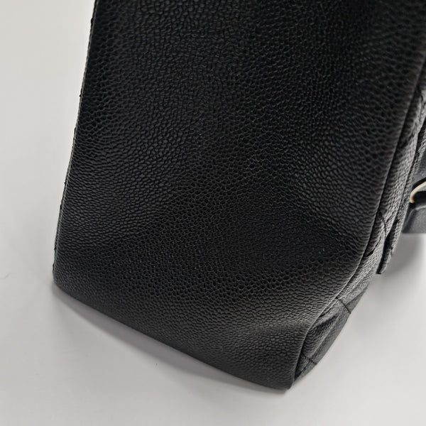 CHANEL GST Large Quilted Grained Calfskin Black