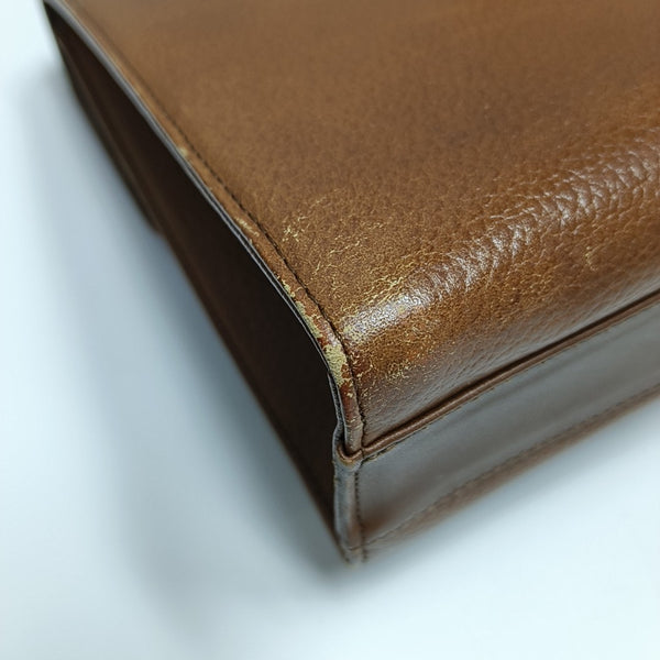 Calfskin Top Handle Bag Brown