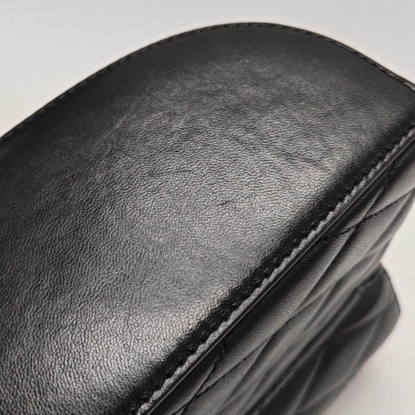 Quilted Lambskin Shoulder Bag Black