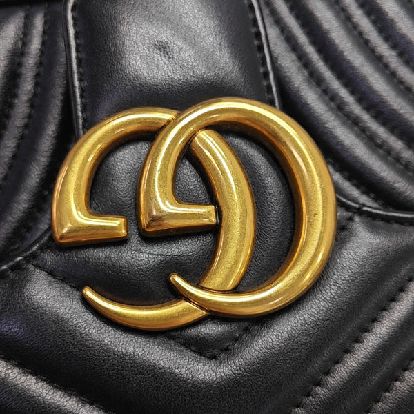 GG Marmont Medium Quilted Calfskin Black