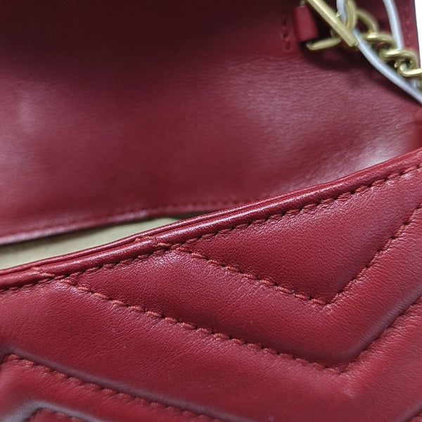 GG Marmont Mini Quilted Calfskin Red