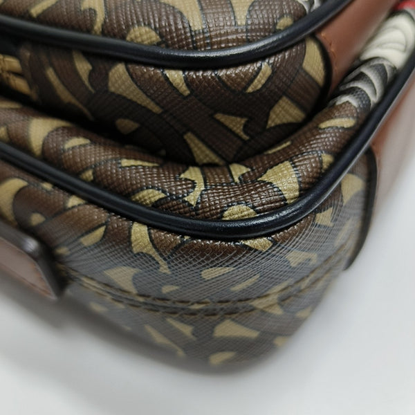 Coated Canvas Crossbody Bag Brown