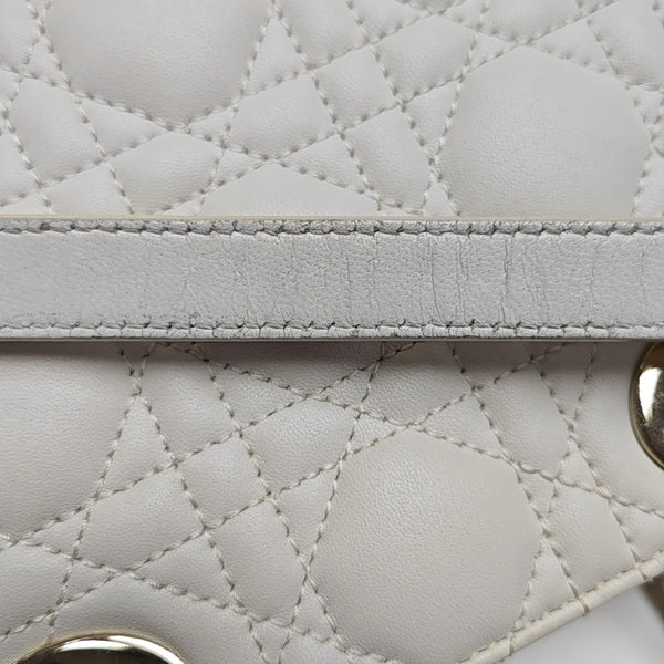 Lady Dior Mini Cannage Lambskin White