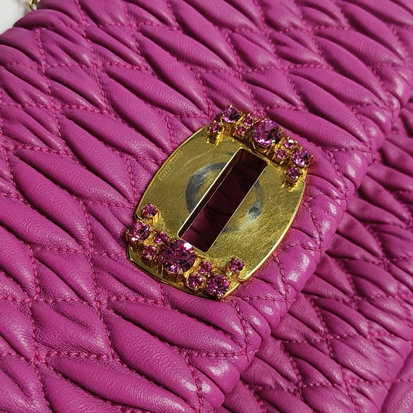 Crystal Quilted Lambskin Red