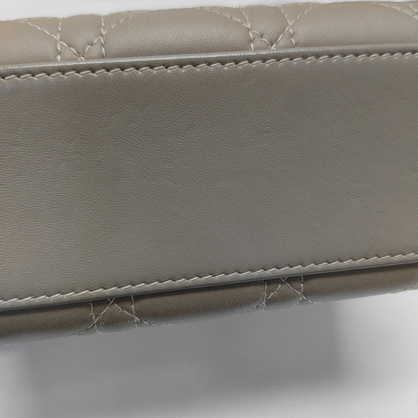 Lady Dior Mini Cannage Lambskin Beige