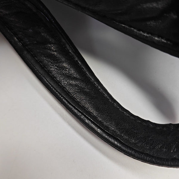 Quilted Fabric Top Handle Bag Black