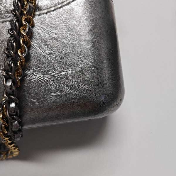 GABRIELLE Medium Quilted Calfskin Silver