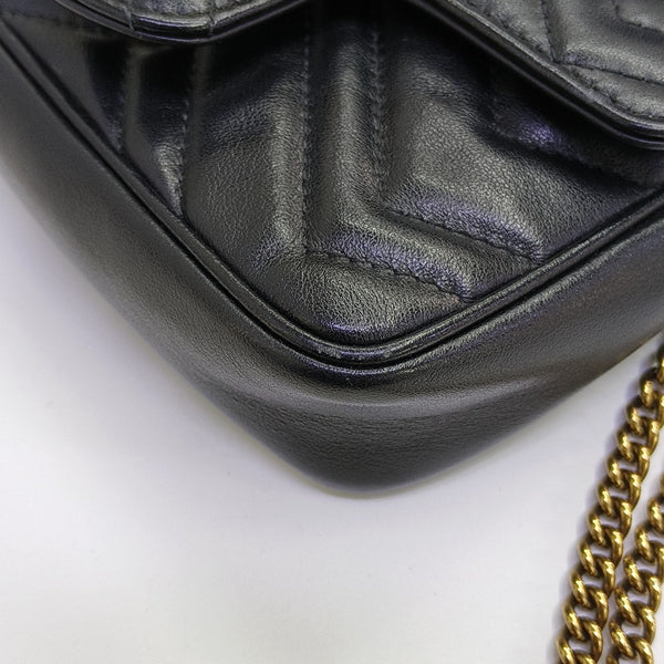 GG Marmont Mini Quilted Calfskin Black