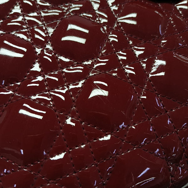 Lady Dior Medium Cannage Patent Leather Red