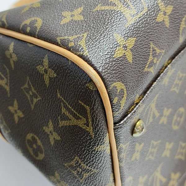 Monogram Coated Canvas Top Handle Bag Brown