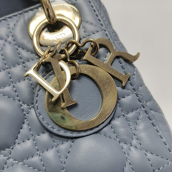 Lady Dior Mini Cannage Lambskin Blue