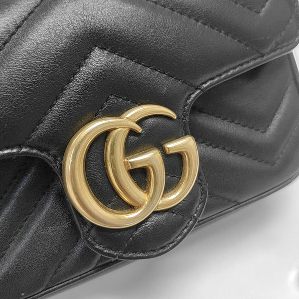 GG Marmont Mini Quilted Calfskin Black