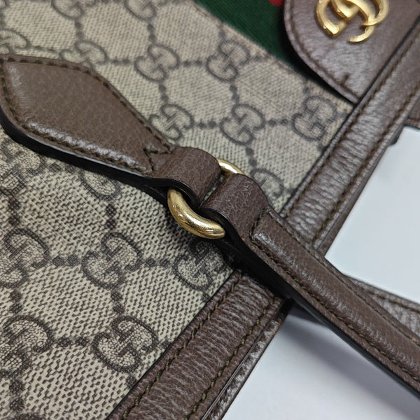 Ophidia Medium Monogram Coated Canvas Beige