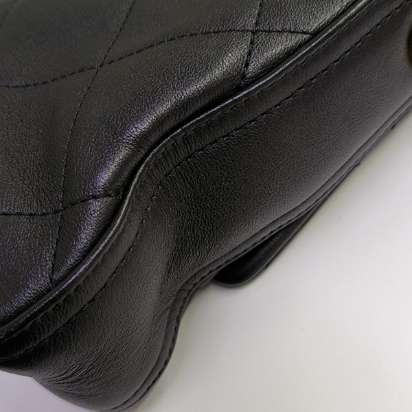 Quilted Lambskin Shoulder Bag Black