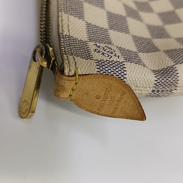 SALEYA PM Damier Azur Coated Canvas White