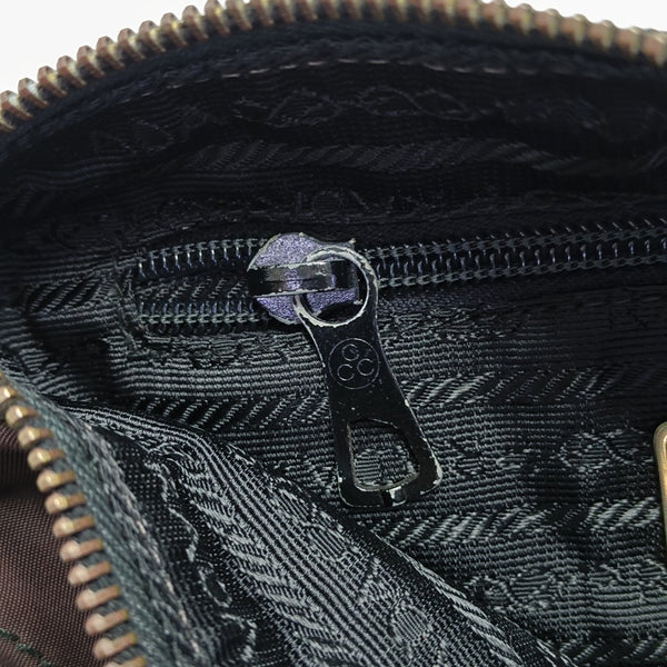 Quilted Nylon Shoulder Bag Brown
