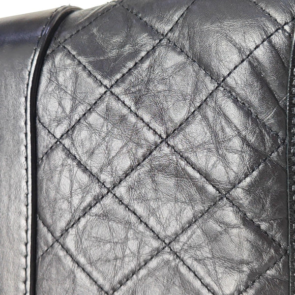 GABRIELLE Small Quilted Vintage Calf Black