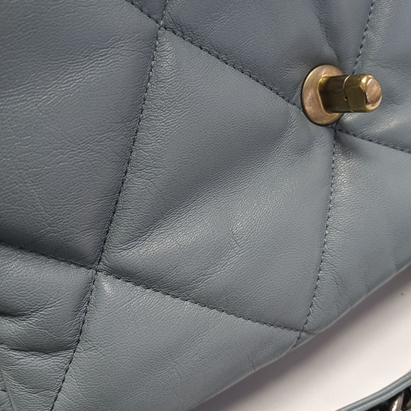 CHANEL 19 Large Quilted Lambskin Blue