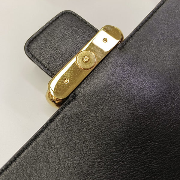 Calfskin Shoulder Bag Black