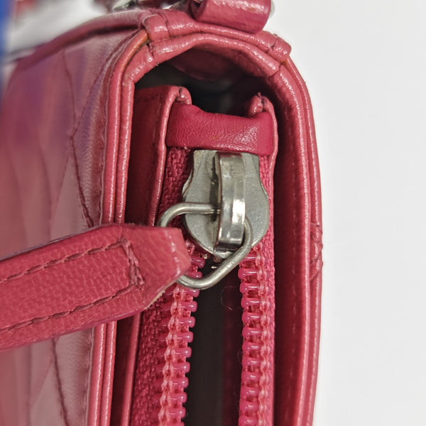 Quilted Lambskin Shoulder Bag Pink