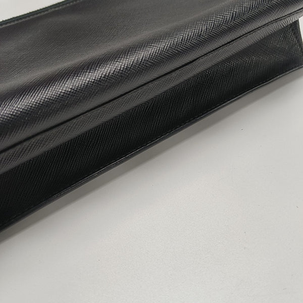Saffiano Calfskin Clutch Black