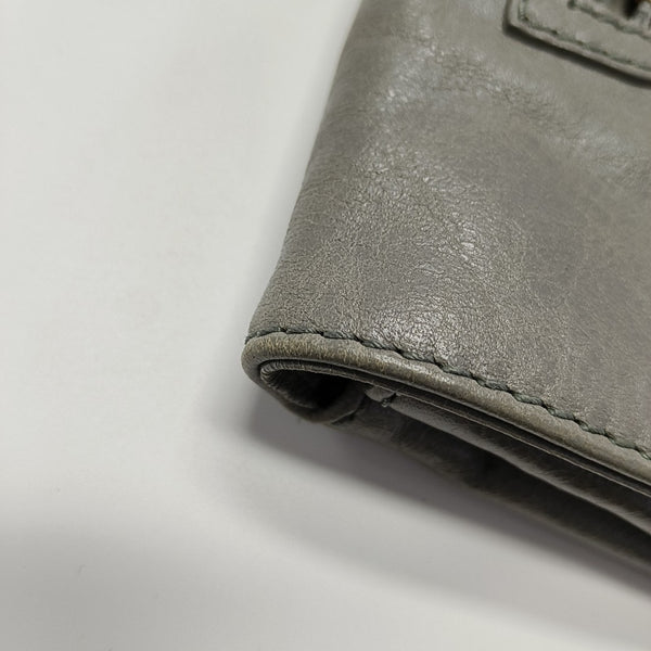 Classic Metallic Edge City Small Calfskin Gray