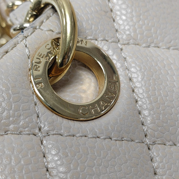 CHANEL PETITE Quilted Grained Calfskin Beige