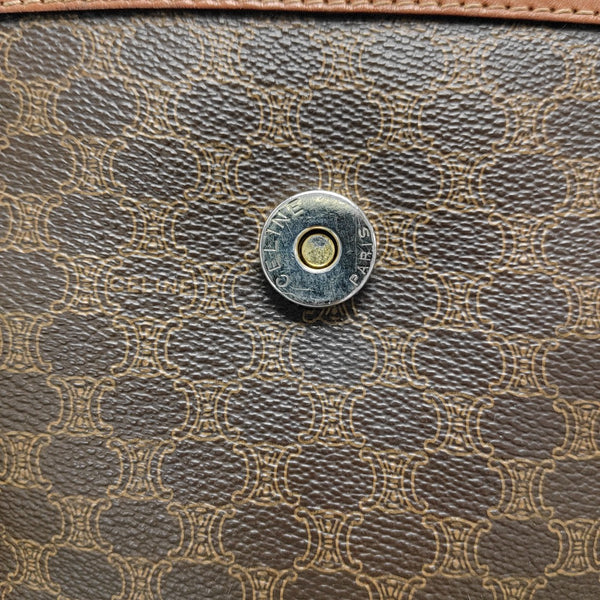 Coated Canvas Top Handle Bag Brown