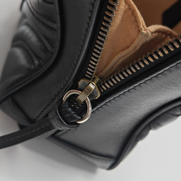 GG Marmont Medium Quilted Calfskin Black
