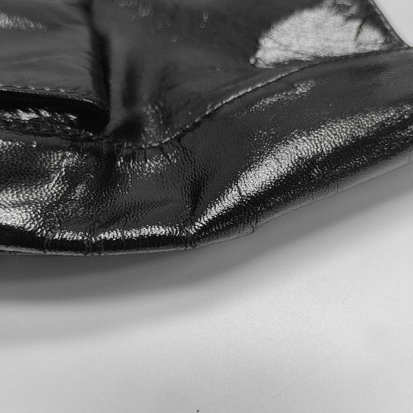 Patent Leather Top Handle Bag Black