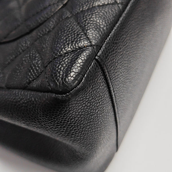 CHANEL GST Large Quilted Grained Calfskin Black