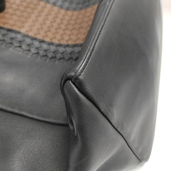 Calfskin Top Handle Bag Black