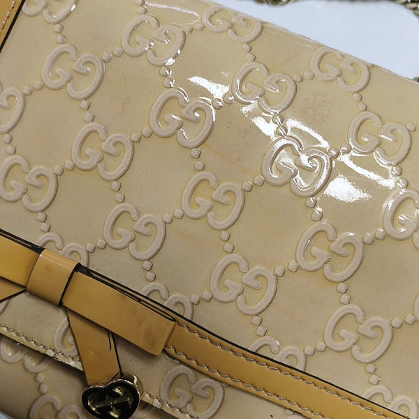 Monogram Patent Leather Beige