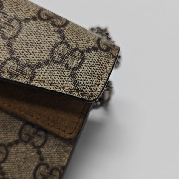 Dionysus Super Mini Monogram Coated Canvas Beige