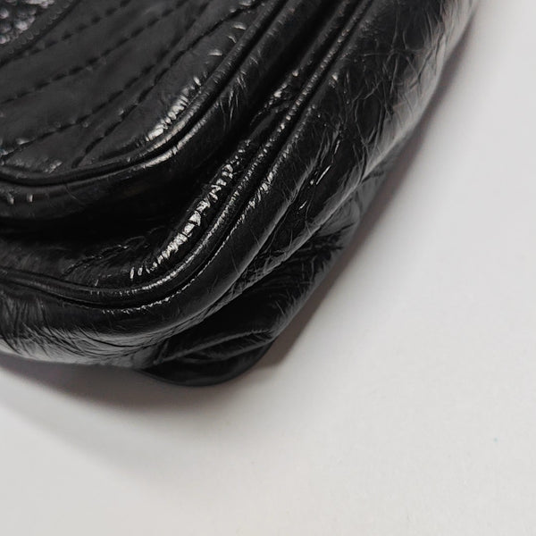 NIKI Small Chevron Calfskin Black