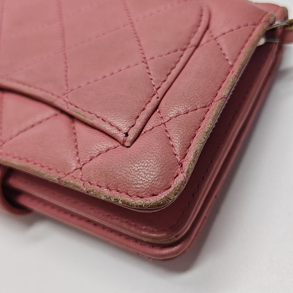 Quilted Lambskin Wallet Pink