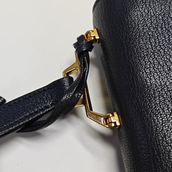 Calfskin Top Handle Bag Blue
