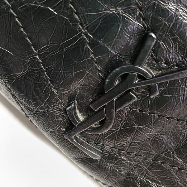 NIKI Medium Chevron Calfskin Black