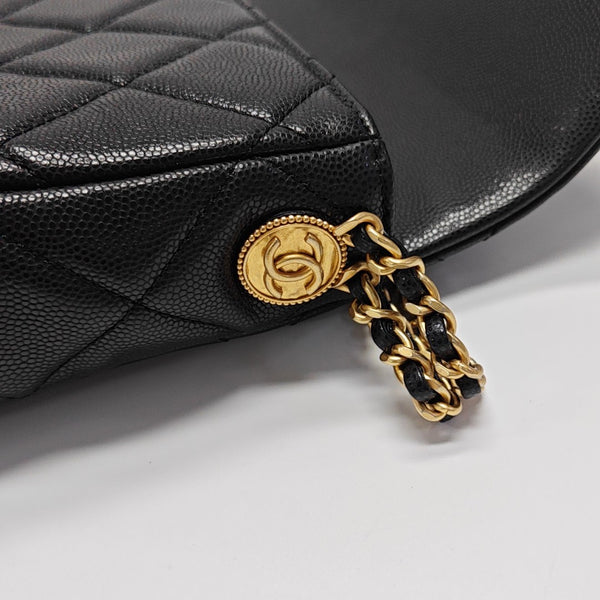 CLASSIC FLAP Mini Quilted Grained Calfskin Black