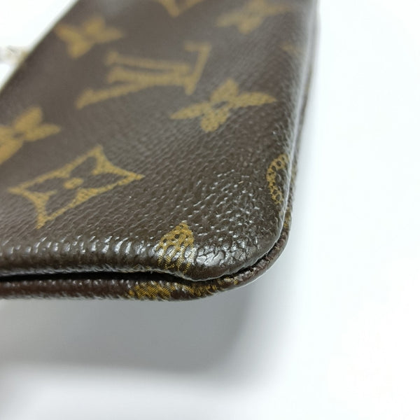Monogram Coated Canvas Clutch Brown